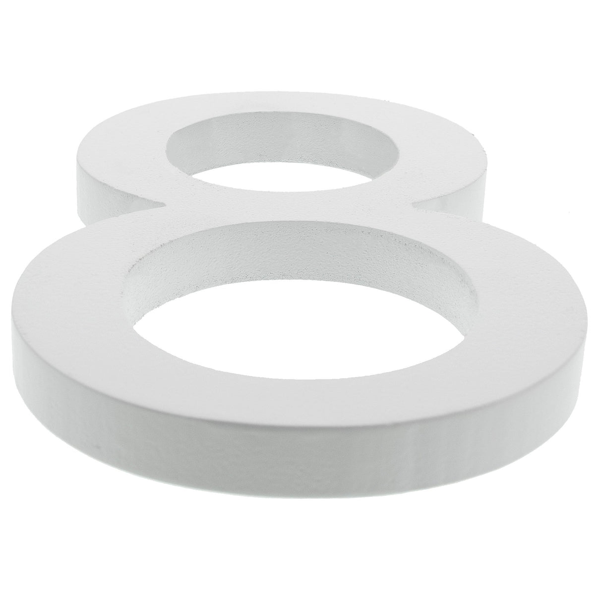 Arial Font White Painted MDF Wood Number 8 (Eight) 6 Inches in White color,  shape