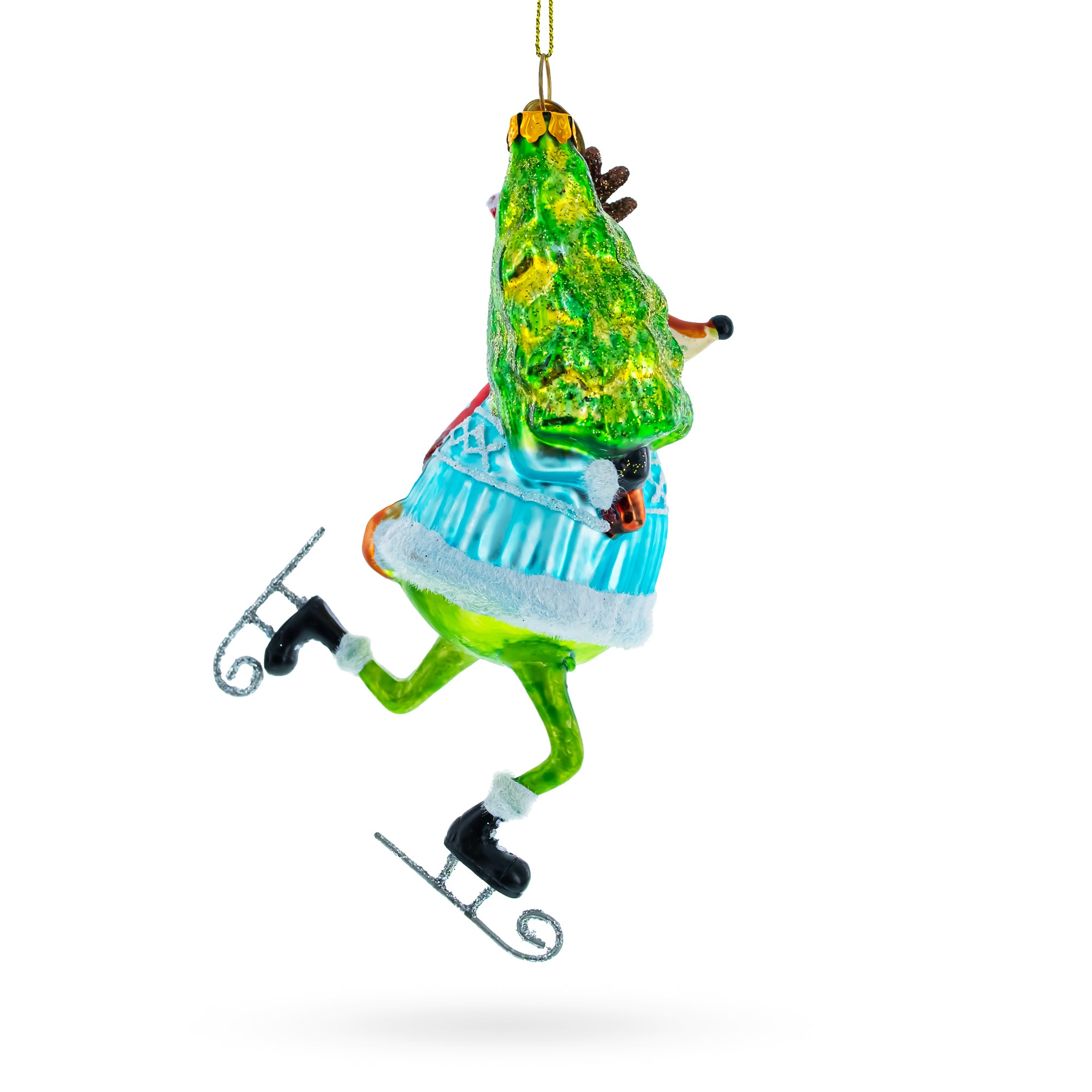 BestPysanky online gift shop sells fox ice skating glass christmas ornament ornaments animals wild multi animal made high-quality ensures stunning shine lasting durability exquisitely hand-painted highlights vibrant colors intricate details unique appeal includes hanging cord