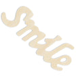 Unfinished Unpainted Word "Smile" Sign Cutout DIY Craft 7.25 Inches in Beige color,  shape