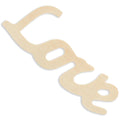 Unfinished Unpainted Word "Love" Sign Cutout DIY Craft 6.5 Inches in Beige color