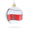 Glass Flag of Poland Blown Glass Ball Christmas Ornament 3.25 Inches in Multi color Round