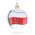 Flag of Poland Glass Ball Christmas Ornament 3.25 Inches in Multi color Round