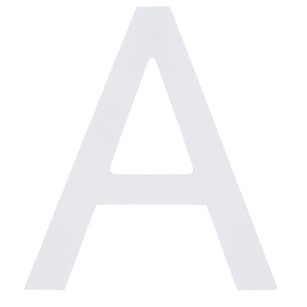 Arial Font White Painted MDF Wood Letter A (6 Inches) in White color