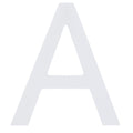 Arial Font White Painted MDF Wood Letter A (6 Inches) in White color