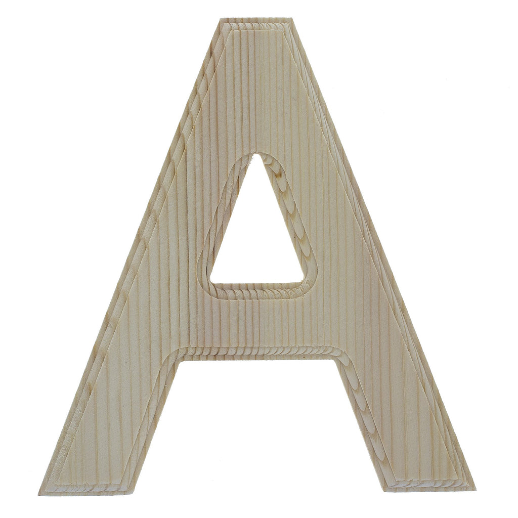 Unfinished Wooden Arial Font Letter A (6.25 Inches) in Beige color