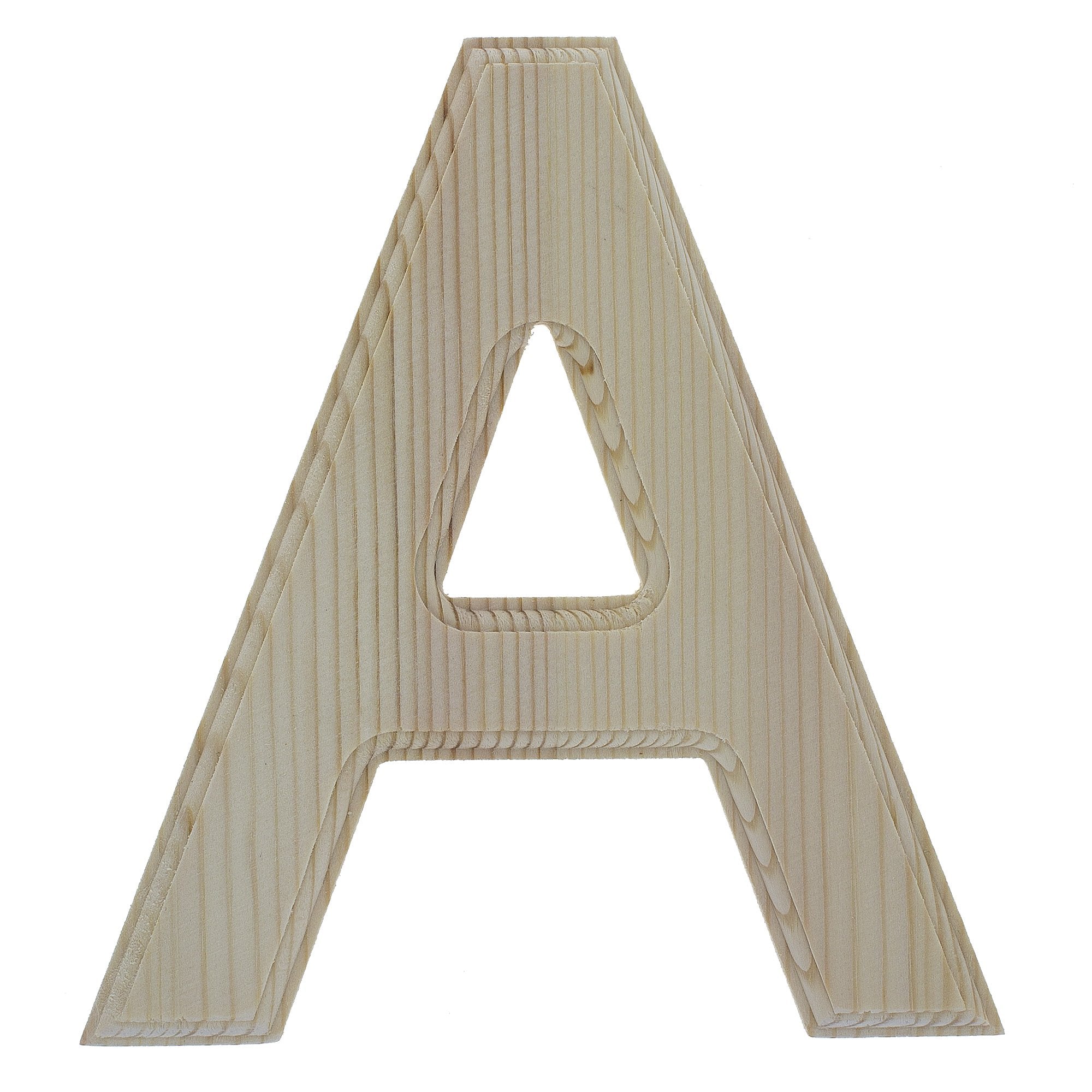 Unfinished Wooden Arial Font Letter A (6.25 Inches) in Beige color