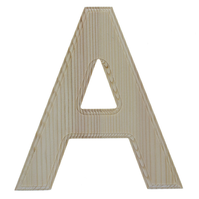 Unfinished Wooden Arial Font Letter A (6.25 Inches) in Beige color