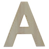 Unfinished Wooden Arial Font Letter A (6.25 Inches) in Beige color,  shape