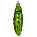 Green Pea Pod Glass Christmas Ornament in Green color Figurine