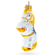 Circus Horse Standing on Back Legs Glass Christmas Ornament in Multi color,  shape