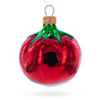 Shiny Tomato Mini Glass Christmas Ornament 2.8 Inches in  color Round