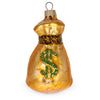 Bag of Money Prosperous and Wealth-Themed Glass Christmas Ornament in Gold color,  shape