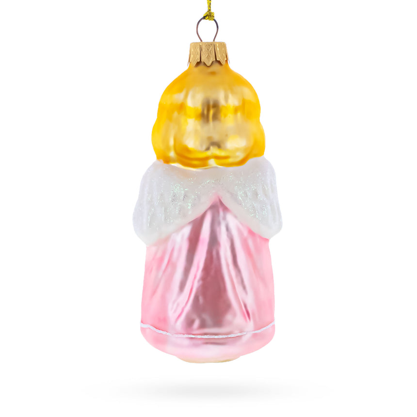 Angel in Pink Dress Glass Christmas OrnamentUkraine , dimensions in inches:  x  x