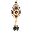 Traditional German Cuckoo Clock Glass Christmas Ornament in Orange color,  shape