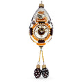 Traditional German Cuckoo Clock Glass Christmas Ornament in Orange color Figurine