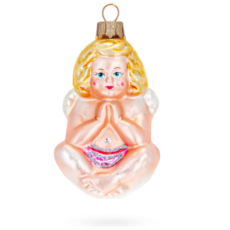 Baby Angel Glass Christmas Ornament in Multi color