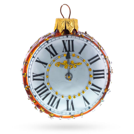 Pocket Watch with White Dial Glass Ornament 3.2 Inches in Multi color Round