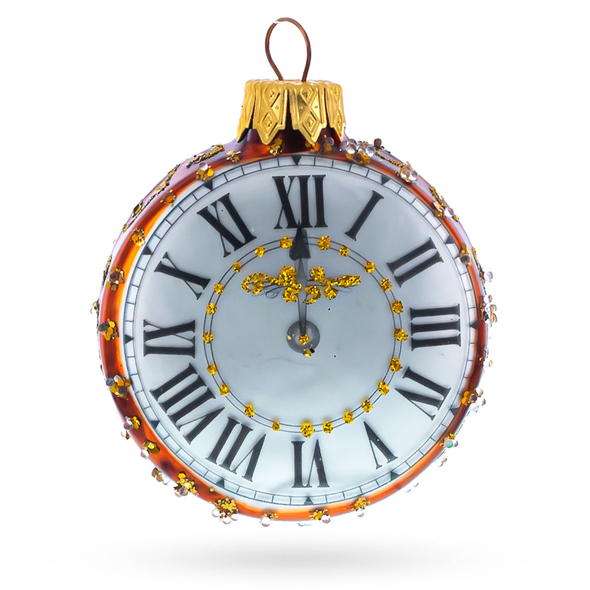 Pocket Watch with White Dial Glass Ornament 3.2 Inches in Multi color Round