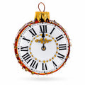 Watch with White Dial Glass Ornament Hanging Christmas Tree Decoration 3.2 Inches in White color Figurine