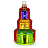 Stacked Gift Boxes Glass Christmas Ornament in Gold color