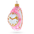 Glass Pink Watch Glass Christmas Ornament in Pink color