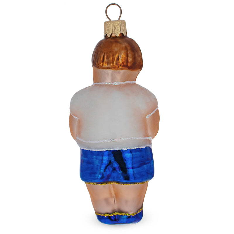 Buy Online Gift Shop Boxer in Blue Costume Glass Christmas Ornament