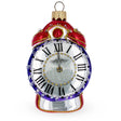 Vintage Style Alarm Clock Glass Christmas Ornament in Multi color,  shape