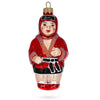 Martial Arts Wrestler in Red Costume Glass Christmas Ornament by BestPysanky