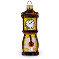 Grandfather Clock Glass Christmas Ornament in Brown color Figurine