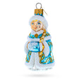 Snigurochka Snow Maiden Glass Christmas Ornament in Multi color,  shape
