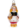 Red Riding Hood Glass Christmas Ornament in Brown color Figurine