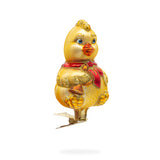 Glass Baby Chick Clip on Glass Christmas Ornament in Yellow color