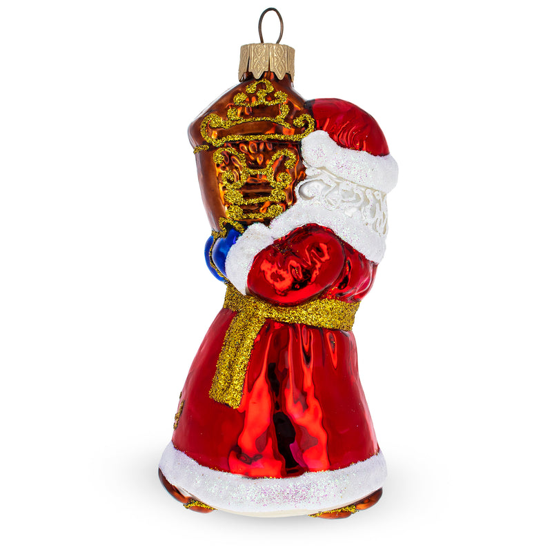 Buy Online Gift Shop Santa with Clock Glass  Christmas Ornament