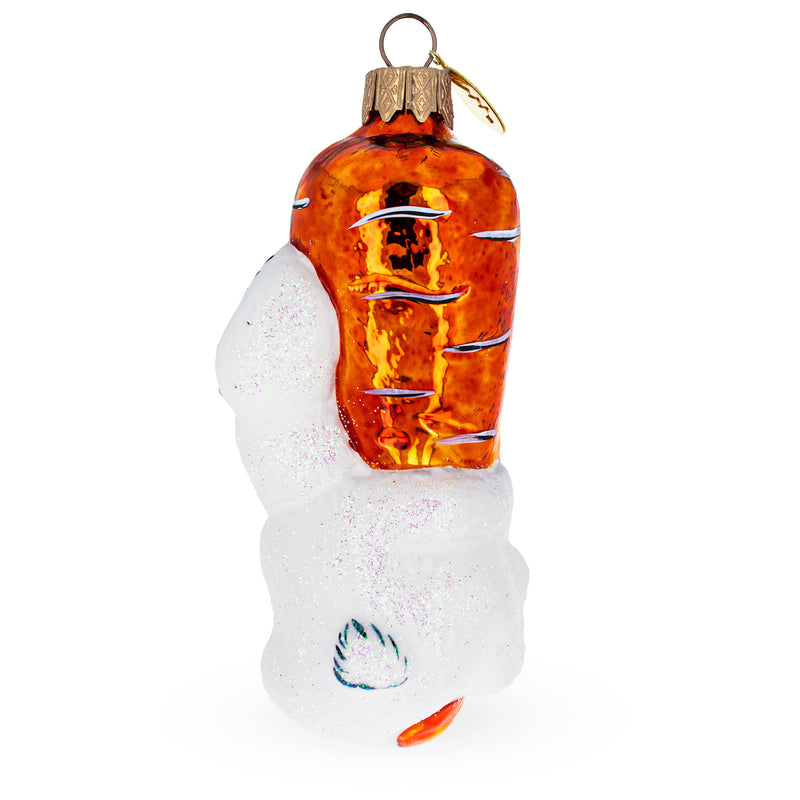 Buy Online Gift Shop Bunny with Carrot Glass Christmas Ornament