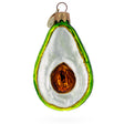 Glass Shiny Avocado Glass Christmas Ornament in Green color Oval
