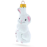 White Bunny Glass Christmas Ornament in White color,  shape