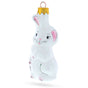 White Bunny Glass Christmas Ornament in White color,  shape