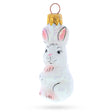 White Bunny Glass Christmas Ornament in White color