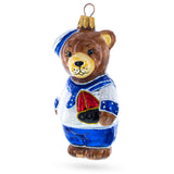 Bear the Sailor Glass Christmas Ornament in Multi color