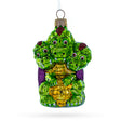 Glass Three Headed Dragon Folk Tale Character Glass Christmas Ornament in Green color