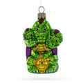 Mythical Multi Head Dragon Folk Tale Character Glass Christmas Ornament in Green color Figurine