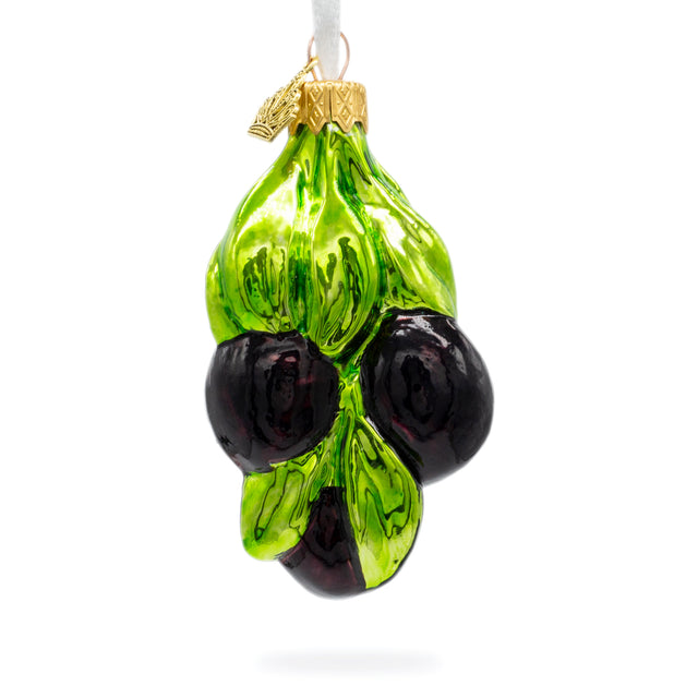 Black Olives Glass Christmas Ornament in Multi color,  shape