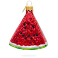 Juicy Watermelon Slice with Black Seed Glass Christmas Ornament in Red color Figurine