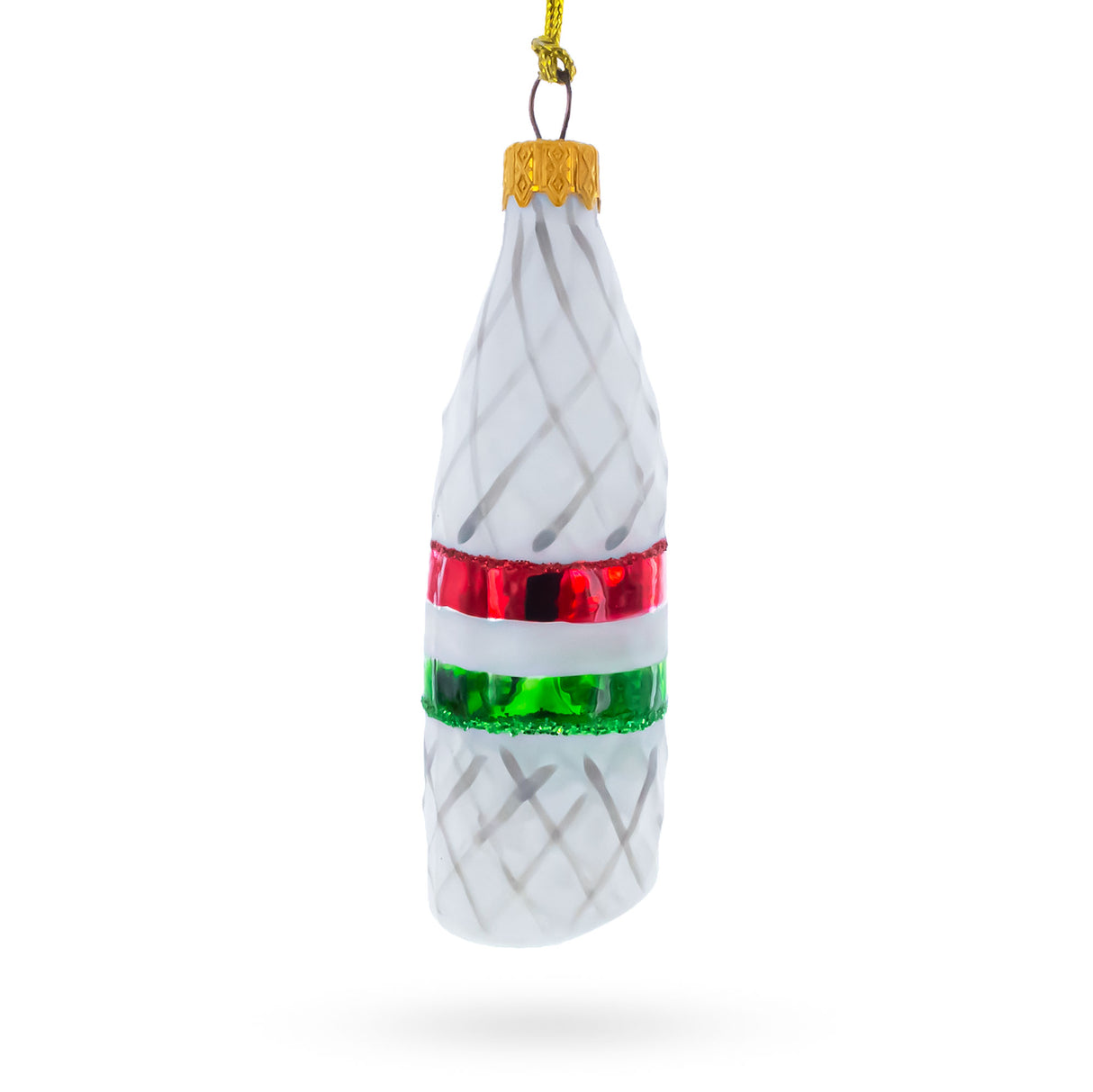 Hard Salami Glass  Christmas Ornament in Multi color,  shape