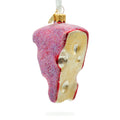 Swiss Cheese Wedge with Hole Details Glass Christmas Ornament in Red color Figurine