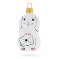 Whimsical Bunny Messenger with Envelope Glass Ornaments in White color Figurine