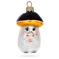 Wise Grandpa Mushroom Glass Christmas Ornament in Silver color Figurine