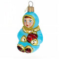 Toddler Boy in Blue Glass Christmas Ornament in Blue color Figurine
