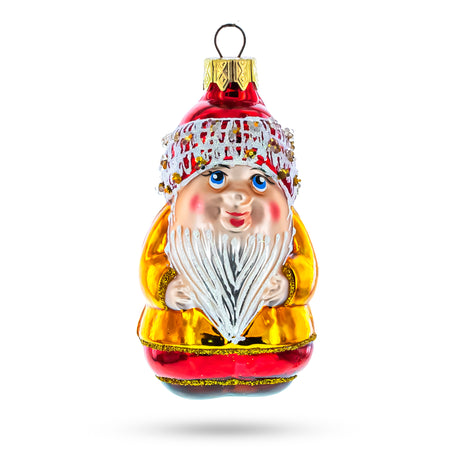 Glass Charming Gnome Glass Christmas Ornament in Multi color