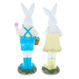 Two Bunnies with Easter Eggs Figurines 12 Inches in Multi color,  shape